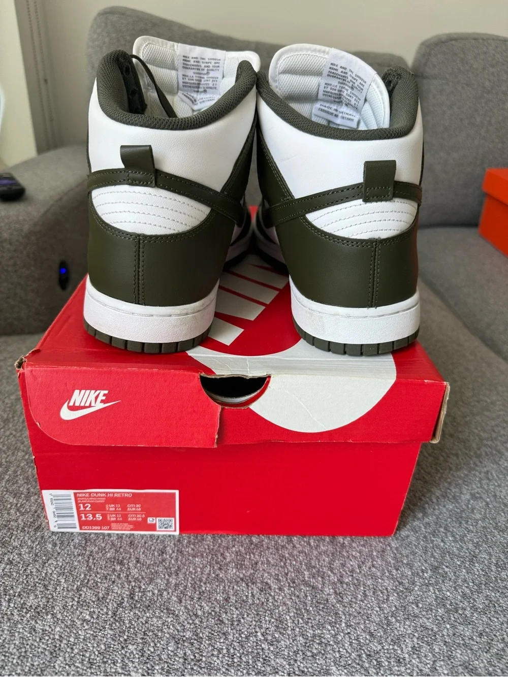 Nike Dunk Hi Retro White/Cargo Khaki